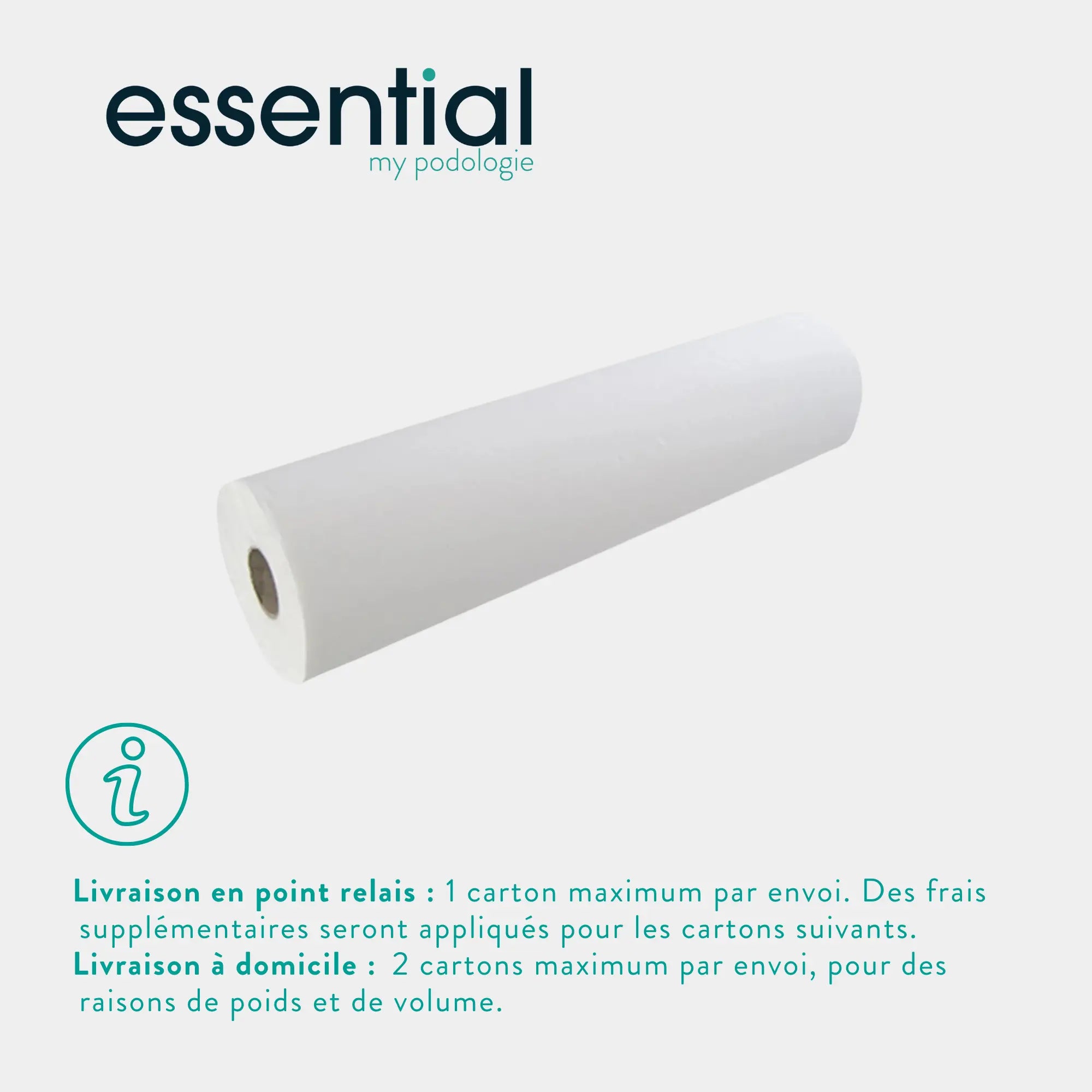 12 rouleaux Draps d'examen blancs - 132 formats - 2 Plis lisses Essential