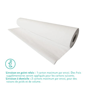 6 rouleaux Draps d'examen Larges blancs - 142 formats - 2 Plis lisses My Medical