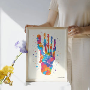Affiche décorative - Anatomie du pied en version colorée My Podologie 30 x 40 cm