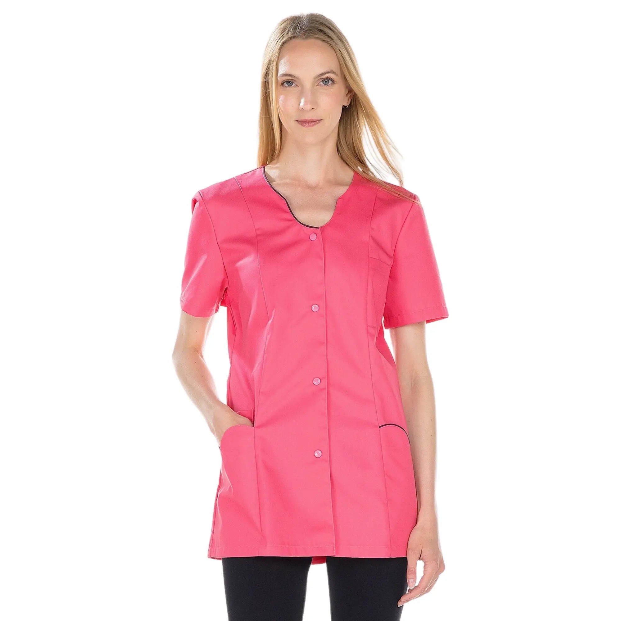 Anaïs - Tunique - Manches Courtes - Femme - 75cm My Blouse Sergé-Fushia-Iris-T6-XXXL