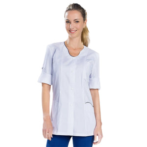 Anaïs - Tunique - Manches Longues - Femme - 75cm My Blouse Sergé-Blanc-Marine-T6-XXXL