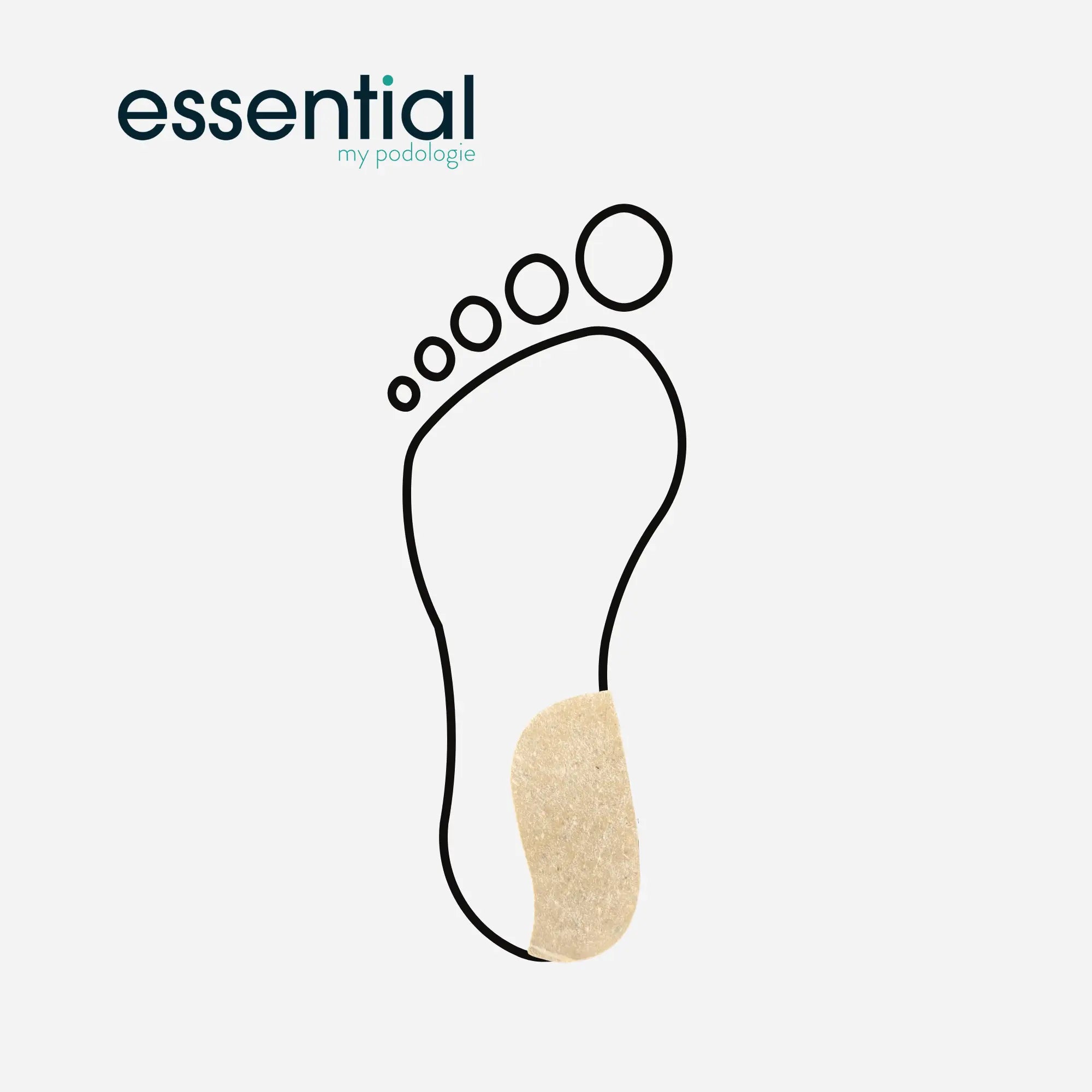 Coin supinateur de stabilisation large - 10 mm - Shore 70-75 - Beige Essential