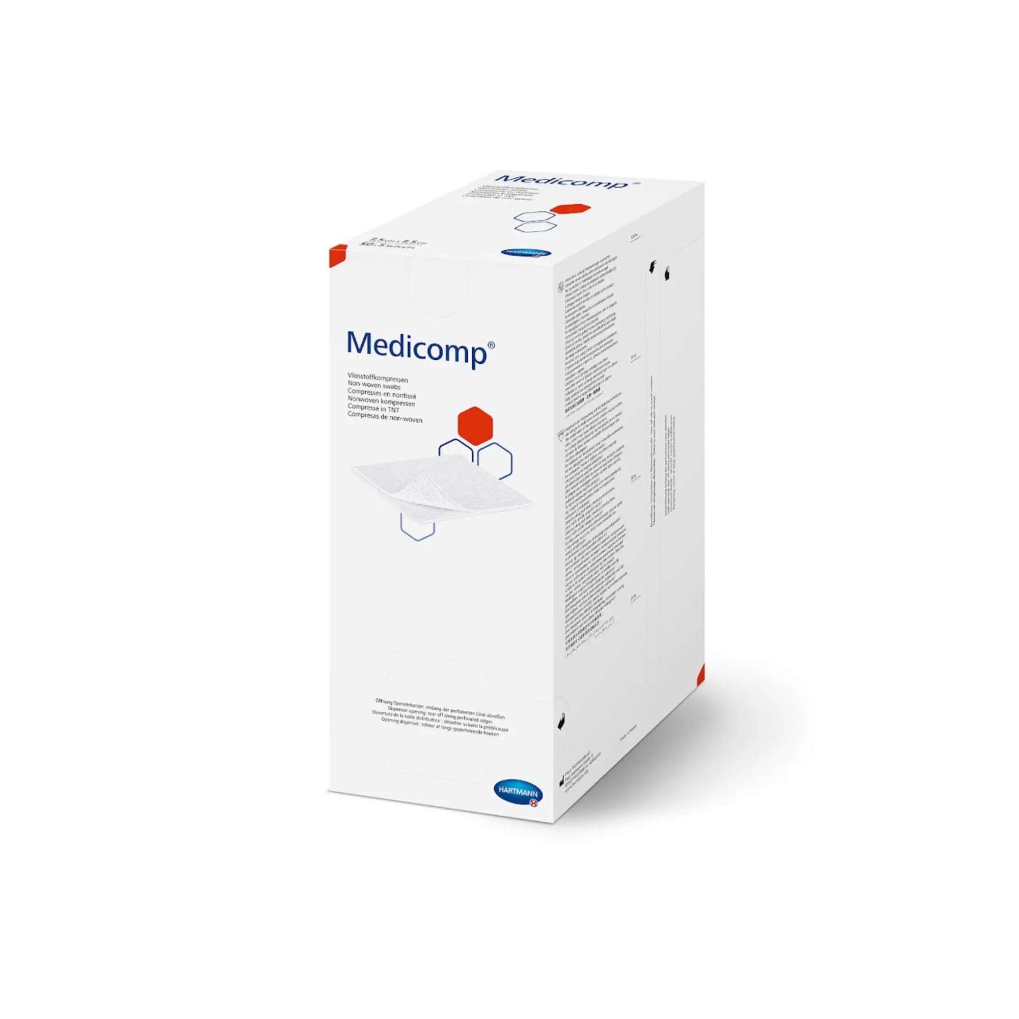 Compresse Non Tissée Stérile - 30g/m2 - 2 dimensions Medicomp Hartmann 7.5-x-7.5-cm