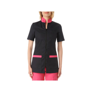 Danaé - Blouse Manches courtes - Femme - 73 cm - Phirejo Phirejo  Noir-Rose-2XL