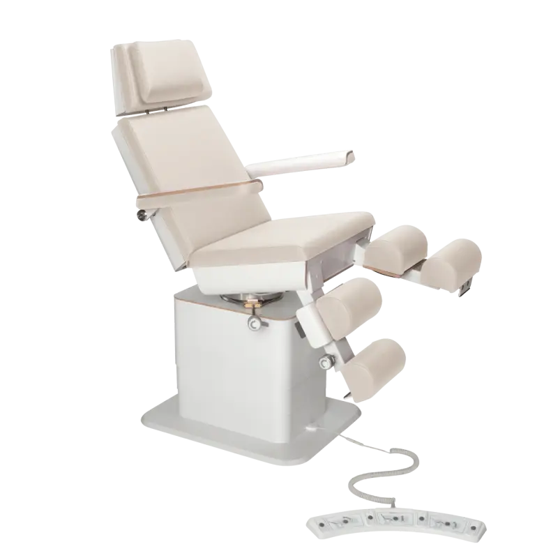 Fauteuil de pédicurie - MOON - Relevage électrique - Filaire - Ruck My Podologie Naturel-3-moteurs-Blanc