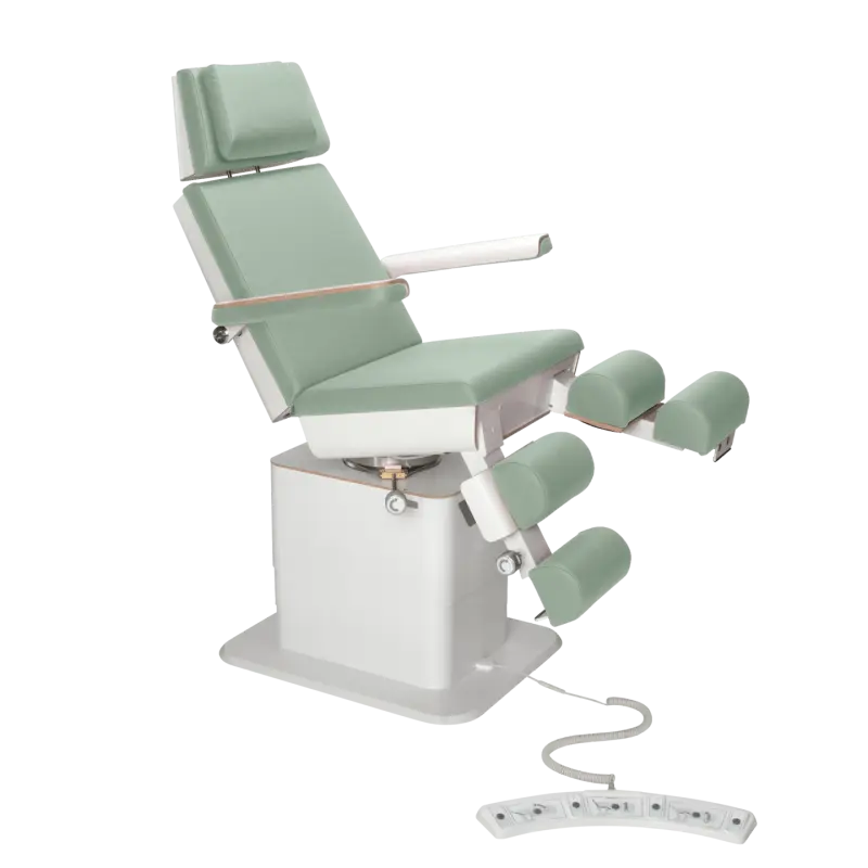 Fauteuil de pédicurie - MOON - Relevage électrique - Filaire - Ruck My Podologie Sauge-3-moteurs-Blanc