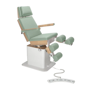 Fauteuil de pédicurie - MOON - Relevage électrique - Filaire - Ruck My Podologie Sauge-3-moteurs-Chêne