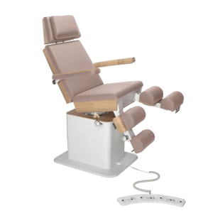 Fauteuil de pédicurie - MOON - Relevage électrique - Filaire - Ruck My Podologie Taupe-3-moteurs-Chêne