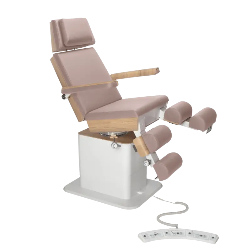 Fauteuil de pédicurie - MOON - Relevage électrique - Filaire - Ruck My Podologie Taupe-3-moteurs-Chêne