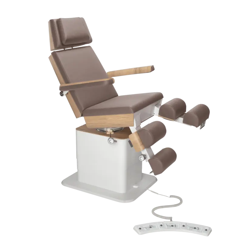 Fauteuil de pédicurie - MOON - Relevage électrique - Filaire - Ruck My Podologie Muscade-3-moteurs-Chêne