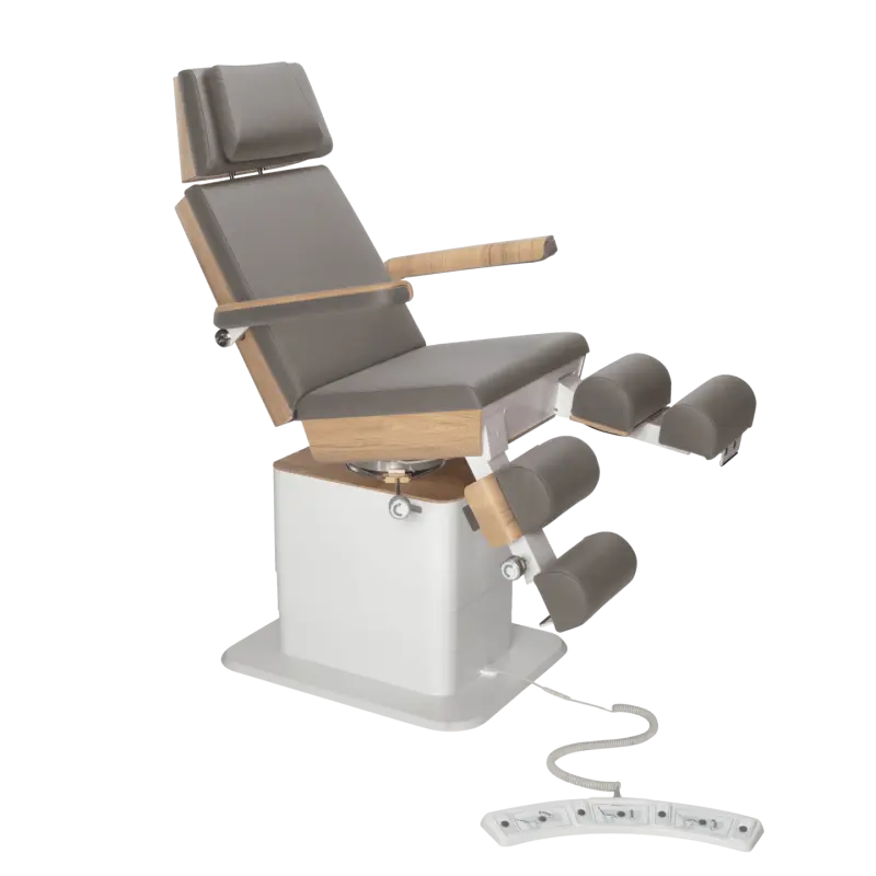 Fauteuil de pédicurie - MOON - Relevage électrique - Filaire - Ruck My Podologie Pierre-3-moteurs-Chêne