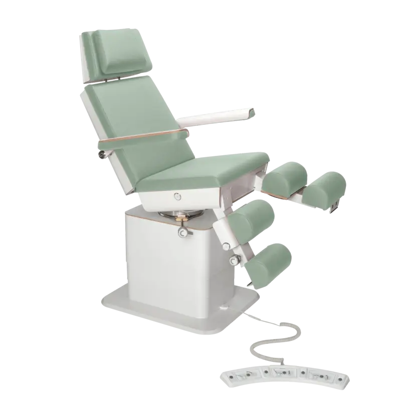 Fauteuil de pédicurie - MOON - Relevage électrique - Filaire - Ruck My Podologie Sauge-5-moteurs-Blanc