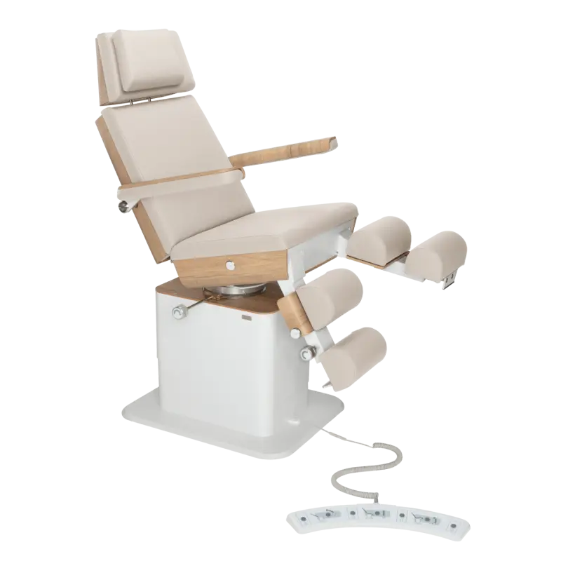 Fauteuil de pédicurie - MOON - Relevage électrique - Filaire - Ruck My Podologie Naturel-5-moteurs-Chêne