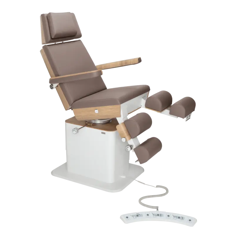 Fauteuil de pédicurie - MOON - Relevage électrique - Filaire - Ruck My Podologie Muscade-5-moteurs-Chêne