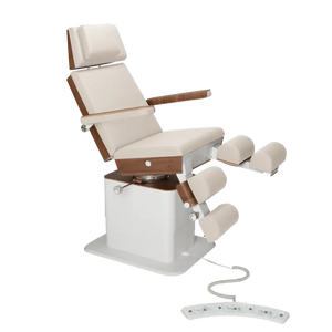Fauteuil de pédicurie - MOON - Relevage électrique - Filaire - Ruck My Podologie Naturel-5-moteurs-Noyer