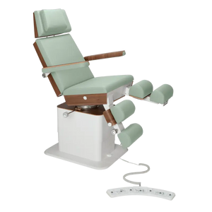 Fauteuil de pédicurie - MOON - Relevage électrique - Filaire - Ruck My Podologie Sauge-5-moteurs-Noyer
