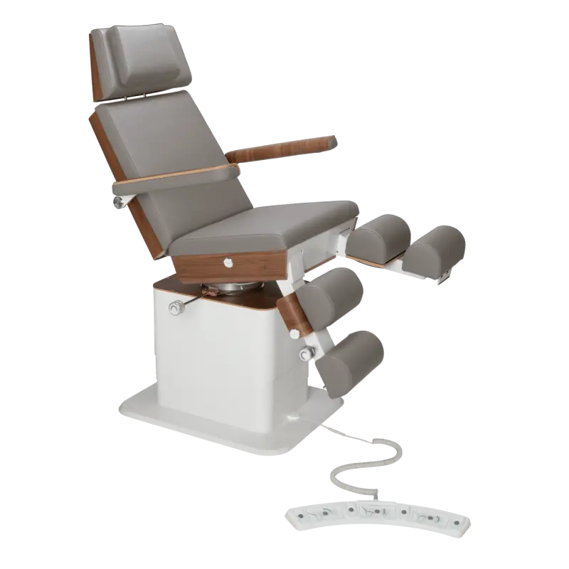 Fauteuil de pédicurie - MOON - Relevage électrique - Filaire - Ruck My Podologie Pierre-5-moteurs-Noyer
