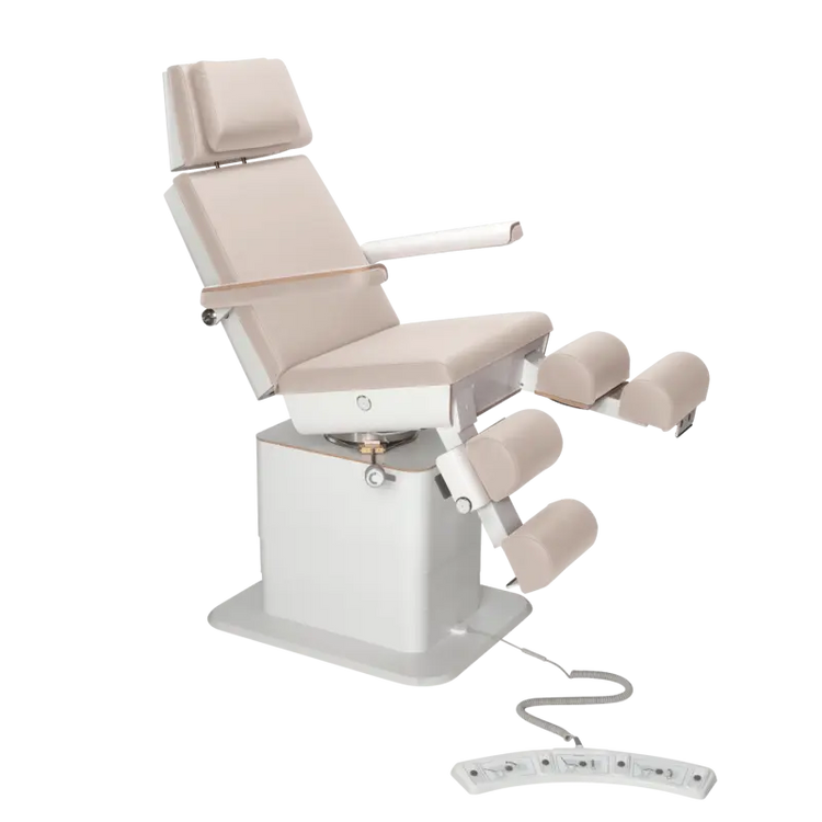Fauteuil de pédicurie - MOON - Relevage électrique - Filaire - Ruck My Podologie  Naturel-3-moteurs-2-Blanc