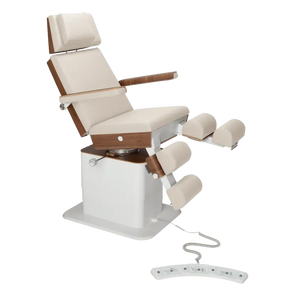 Fauteuil de pédicurie - MOON - Relevage électrique - Filaire - Ruck My Podologie Naturel-3-moteurs-2-Noyer