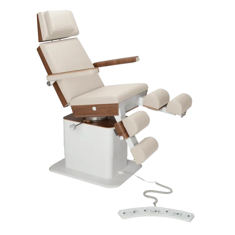 Fauteuil de pédicurie - MOON - Relevage électrique - Filaire - Ruck My Podologie Naturel-3-moteurs-2-Noyer