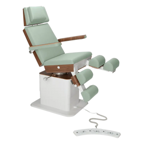 Fauteuil de pédicurie - MOON - Relevage électrique - Filaire - Ruck My Podologie Sauge-3-moteurs-2-Noyer