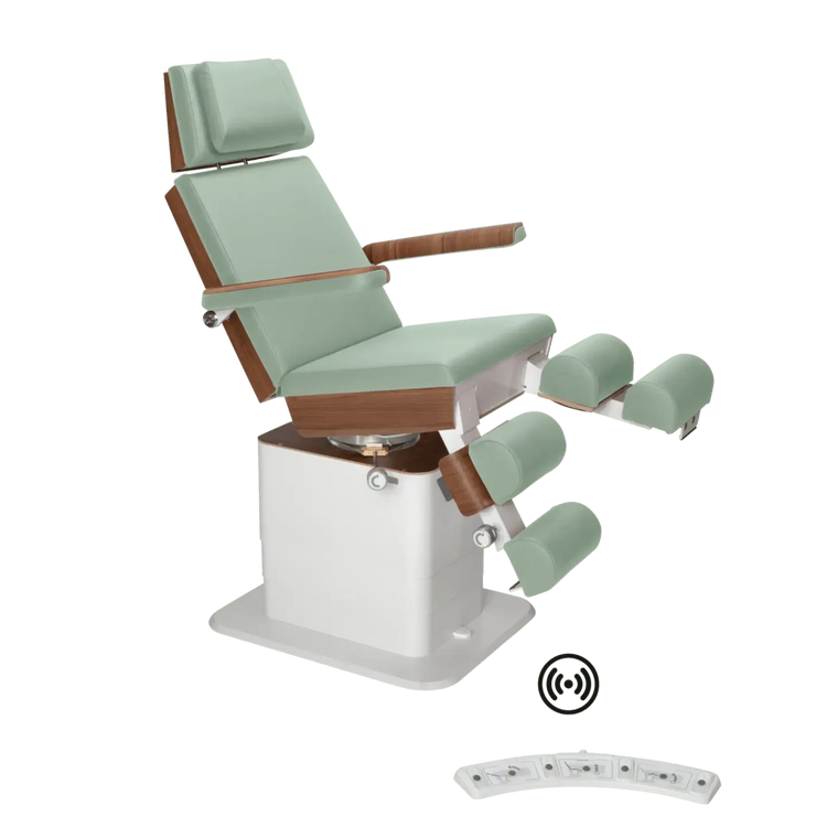 Fauteuil de pédicurie - MOON - Relevage électrique - Wifi - Ruck My Podologie  Sauge-3-moteurs-Noyer