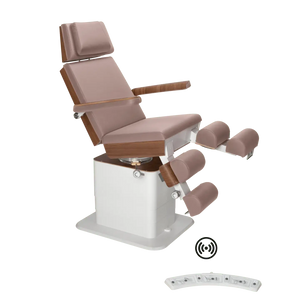 Fauteuil de pédicurie - MOON - Relevage électrique - Wifi - Ruck My Podologie  Taupe-3-moteurs-Noyer