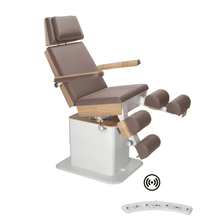 Fauteuil de pédicurie - MOON - Relevage électrique - Wifi - Ruck My Podologie  Muscade-3-moteurs-Chêne