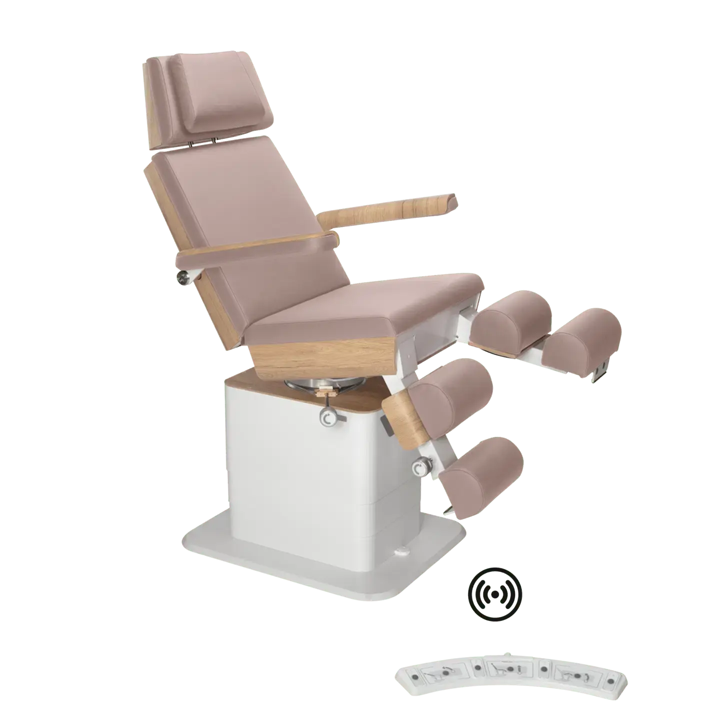 Fauteuil de pédicurie - MOON - Relevage électrique - Wifi - Ruck My Podologie  Taupe-3-moteurs-Chêne