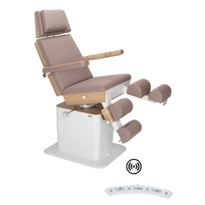 Fauteuil de pédicurie - MOON - Relevage électrique - Wifi - Ruck My Podologie  Taupe-3-moteurs-2-Chêne