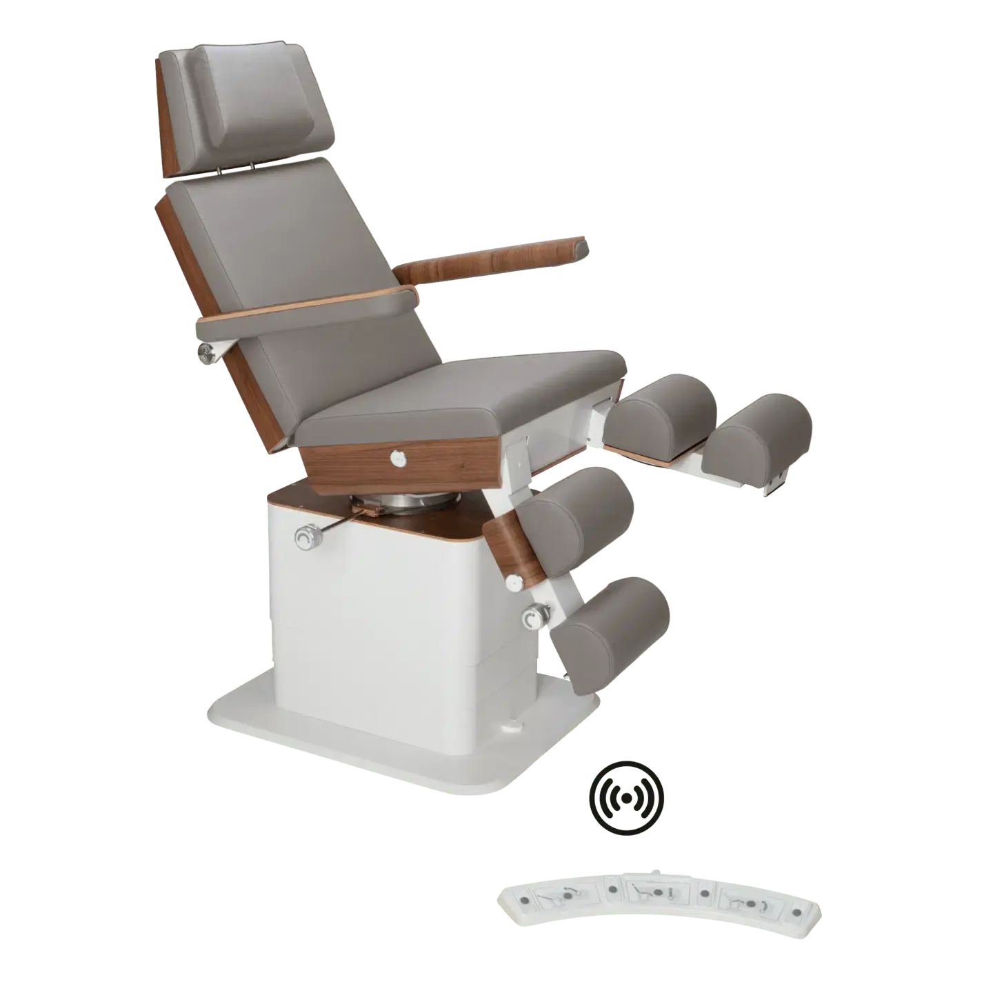 Fauteuil de pédicurie - MOON - Relevage électrique - Wifi - Ruck My Podologie  Pierre-5-moteurs-Noyer