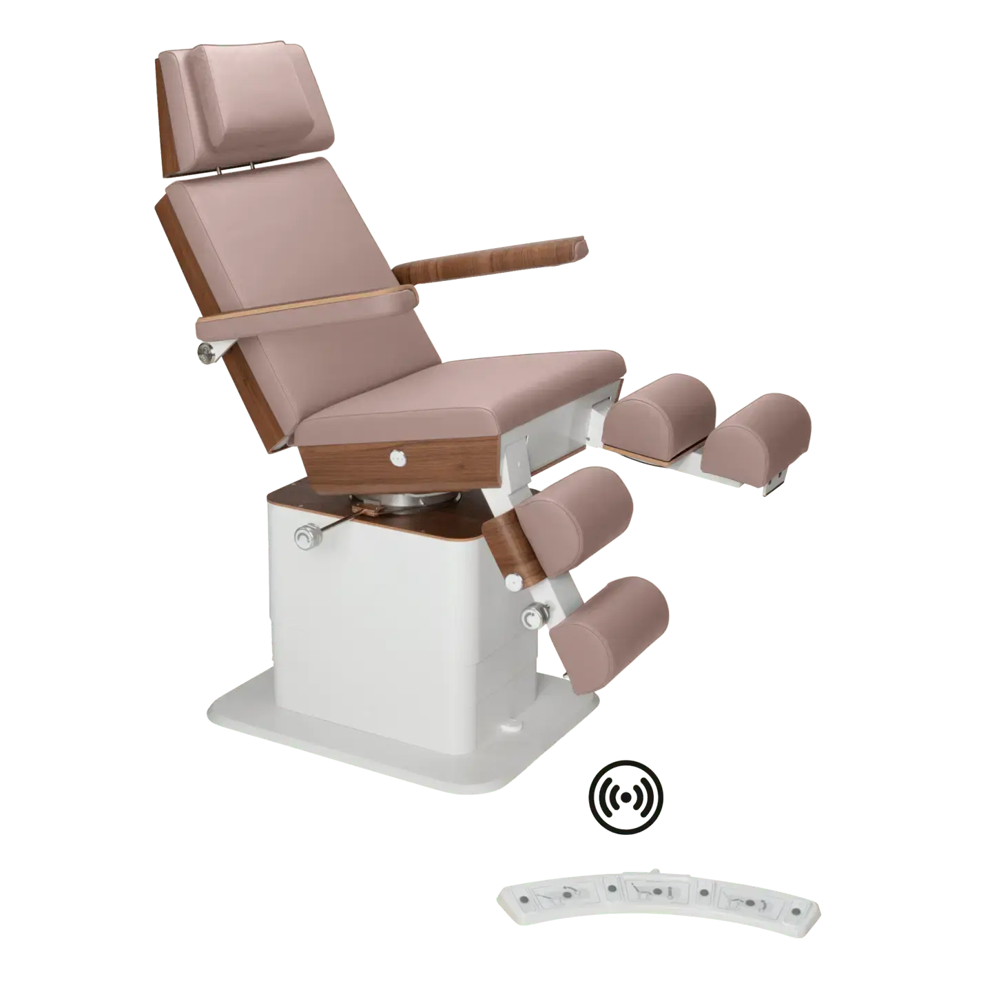 Fauteuil de pédicurie - MOON - Relevage électrique - Wifi - Ruck My Podologie  Taupe-5-moteurs-Noyer