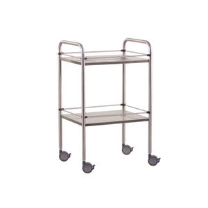 Guéridon en inox - 2 plateaux - 90 x 55 x 80 cm - Galeries amovibles - My Podologie