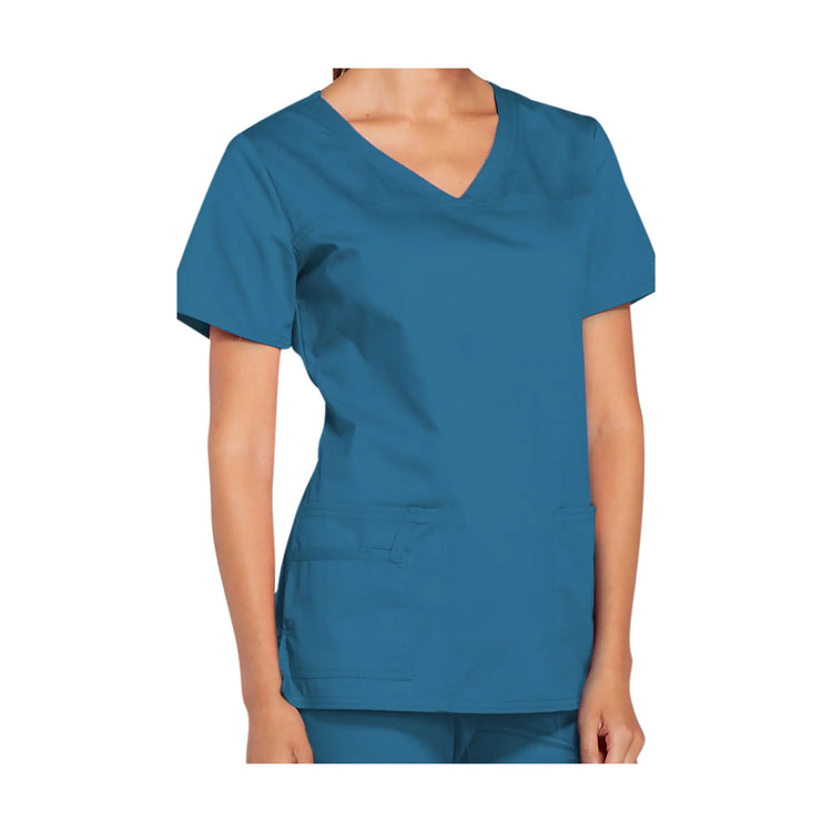 La Rochelle - Tunique col V - Femme - Cherokee Cherokee Authentic Workwear  Bleu-Caraïbes-3XL