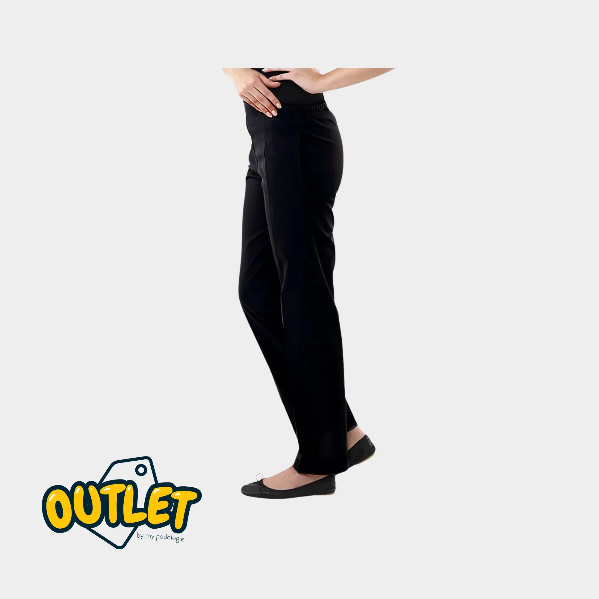 Manille - Pantalon femme noir - Ceinture élastique - Sans poche - Taille 3 // Fin de série Destockage