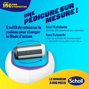 Râpe de Pédicurie Électrique 2 en 1 - Exfoliante et Lissante - Scholl Scholl