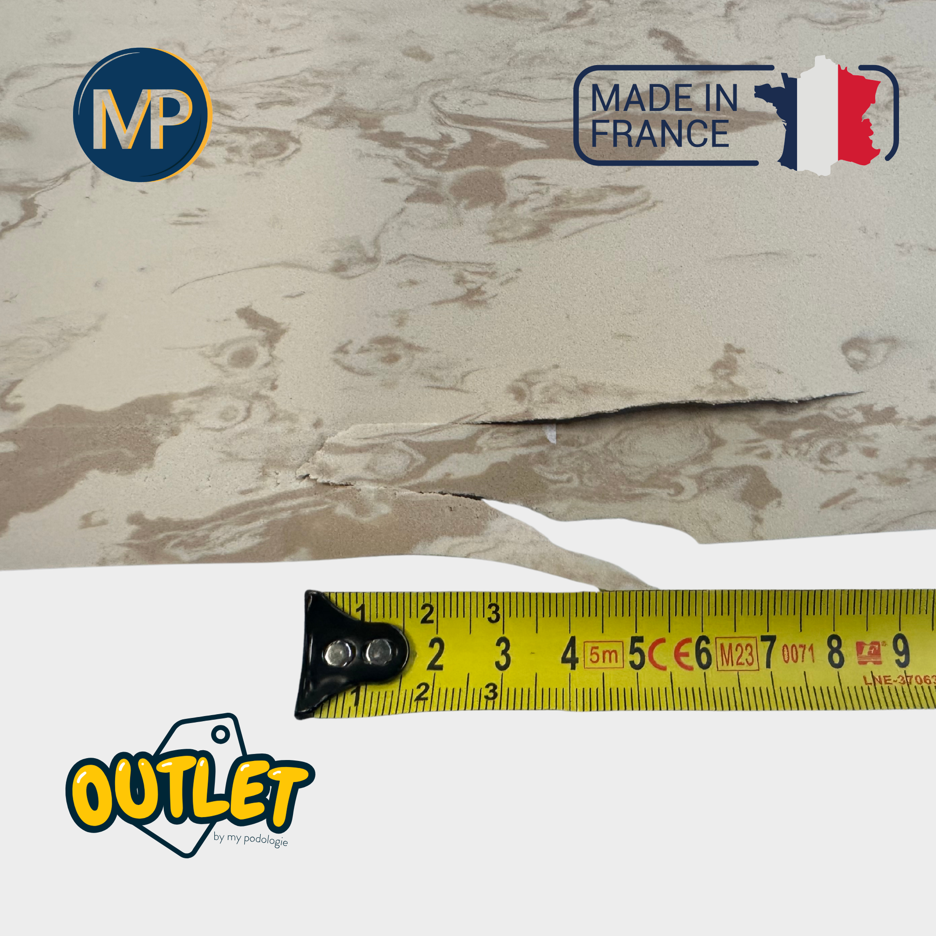 Recouvrement PE EVA Beige/marron foncé - Shore 30 - 1mm - 1035 x 1030 mm // Défaut MP