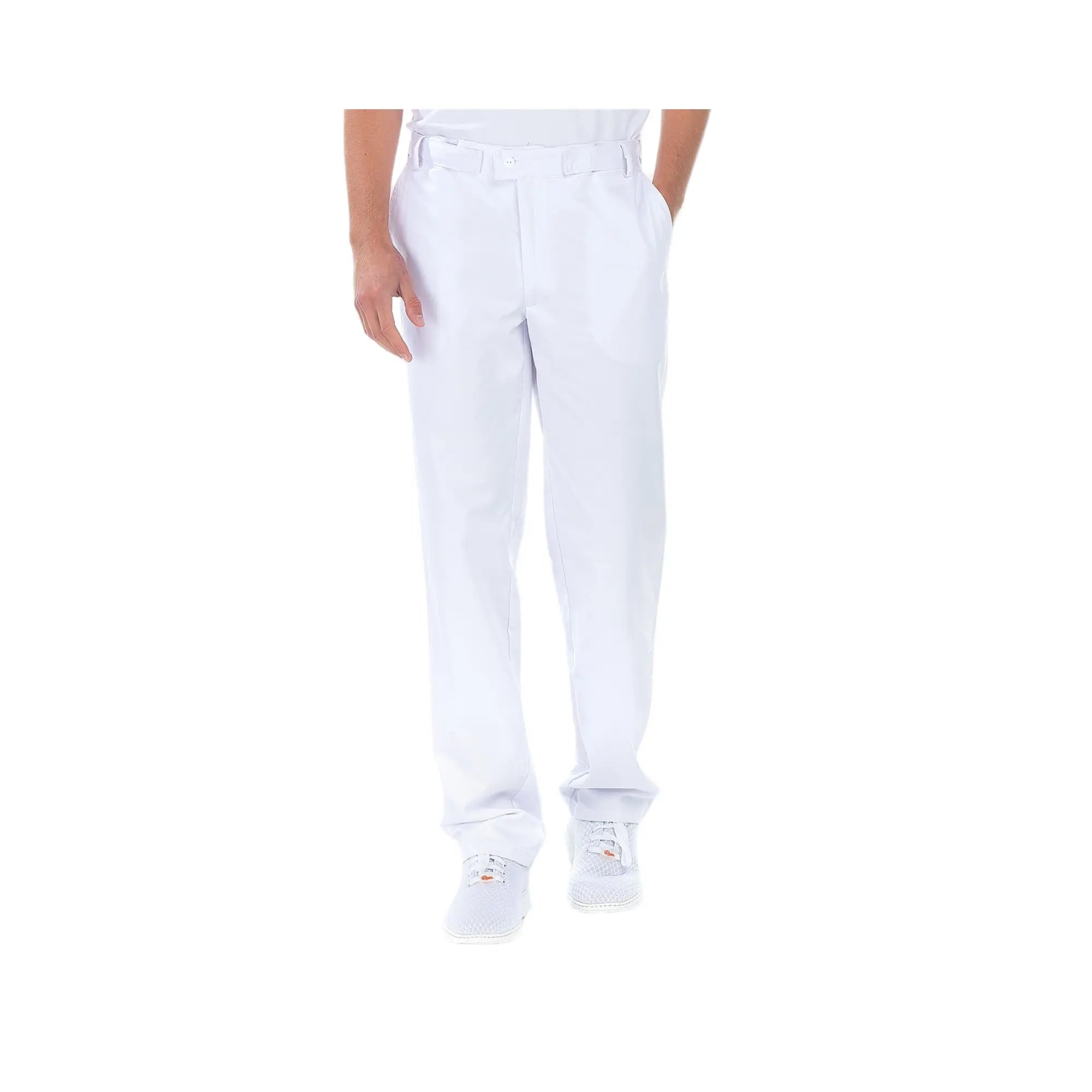 Sylvain - Pantalon - Homme - Ceinture réglable - 3 poches My Blouse Blanc-T62