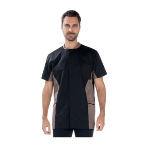 Timéo - Tunique Manches Courtes - Homme - 78 cm My Blouse Sergé-Noir-Taupe-T6-XXXL