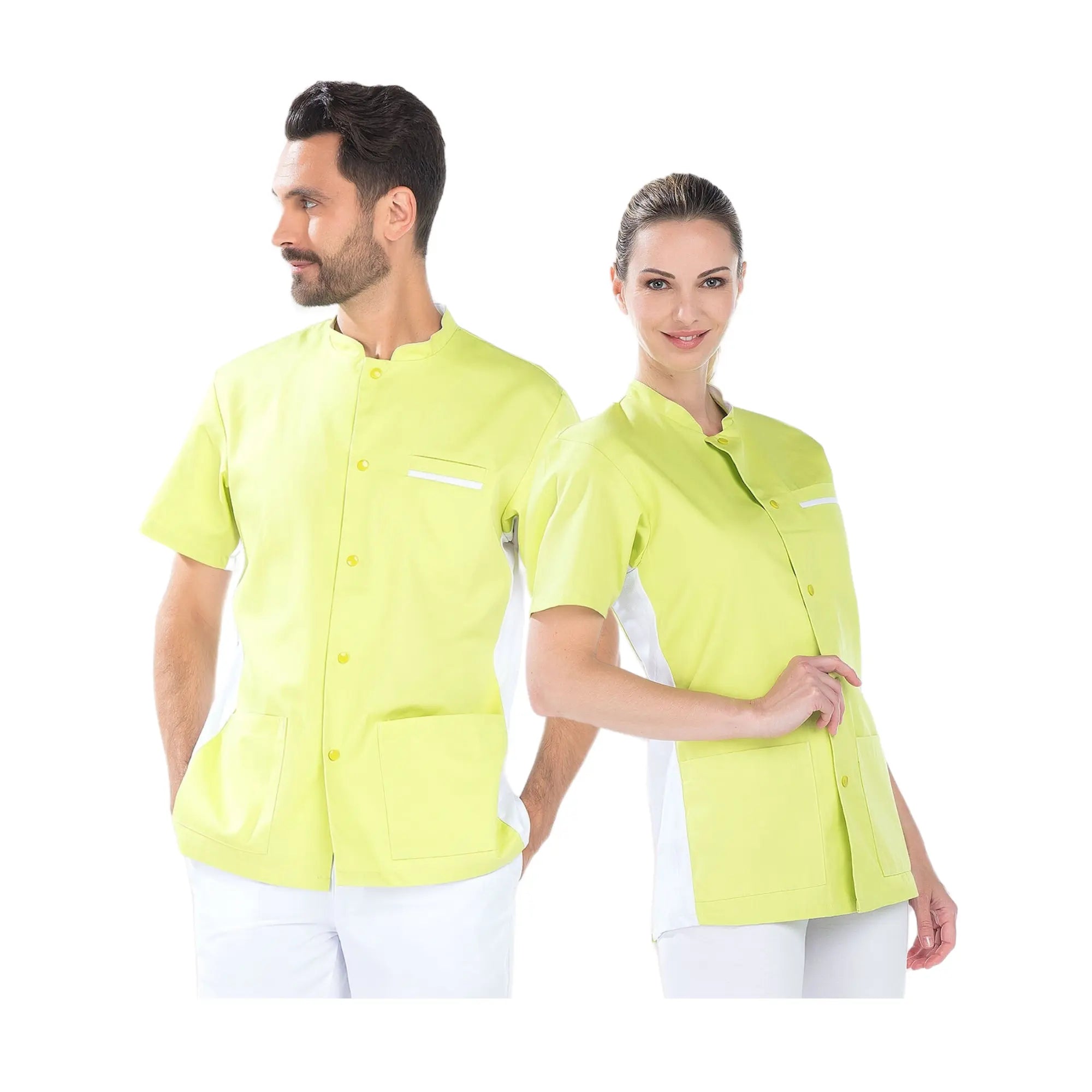 Victor - Tunique Manches Courtes - Mixte - 76 cm My Blouse  Sergé-Grany-Blanc-T6-XXXL