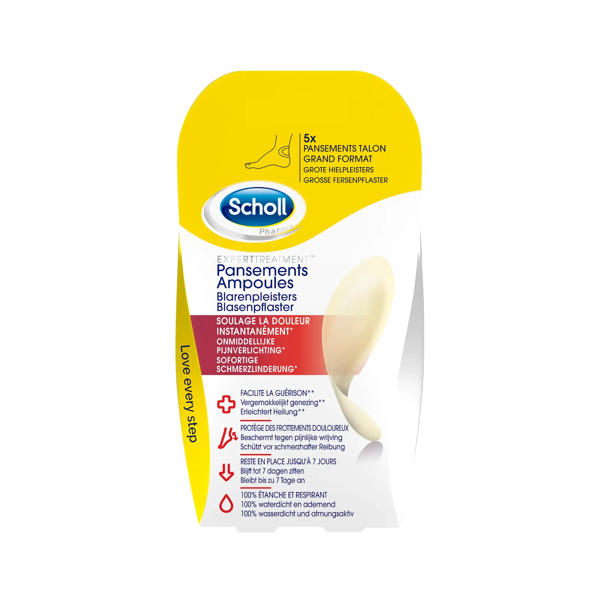 5 Pansements Hydrocolloïdes Talons - Grand Format pour Ampoules - Scholl Scholl