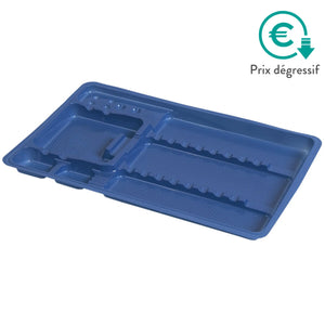 50 plateaux de soin à usage unique avec compartiments - 3 formats My Podologie  180-x-280-x-17-mm-Bleu-Marine