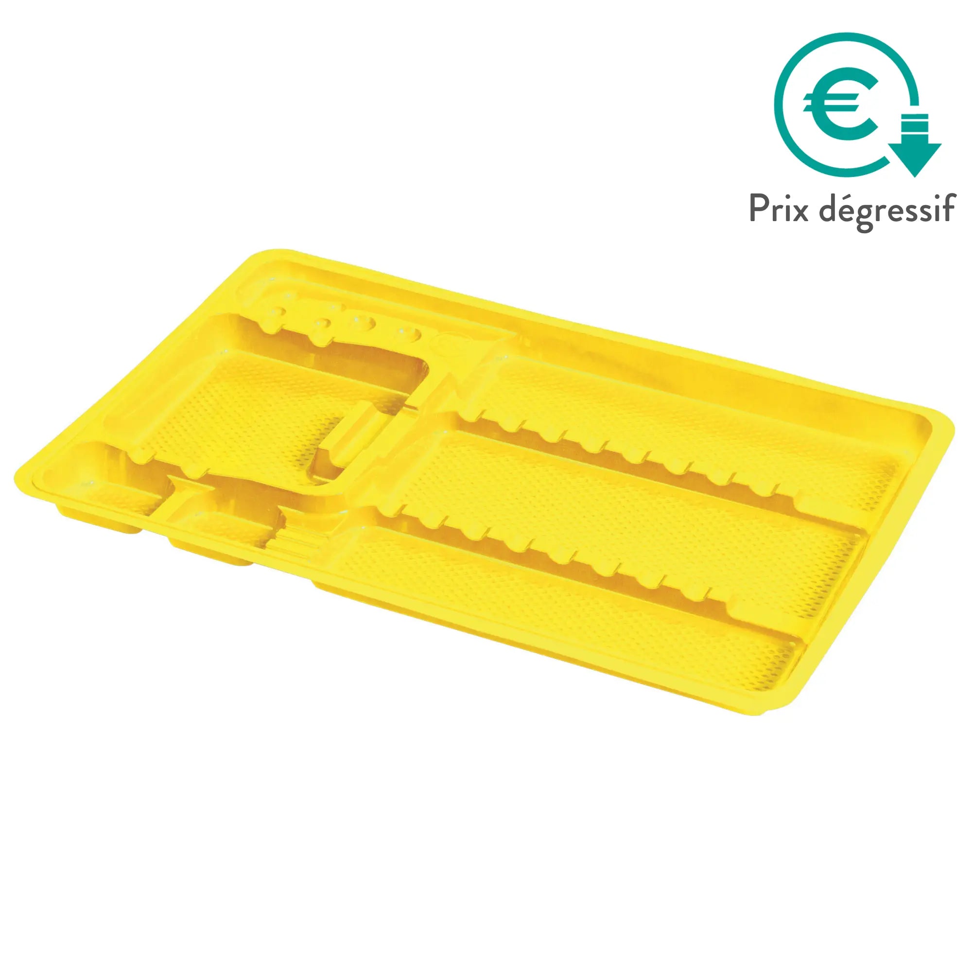 50 plateaux de soin à usage unique avec compartiments - 3 formats My Podologie  180-x-280-x-17-mm-Jaune