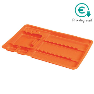 50 plateaux de soin à usage unique avec compartiments - 3 formats My Podologie  180-x-280-x-17-mm-Orange-Pamplemousse