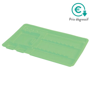 50 plateaux de soin à usage unique avec compartiments - 3 formats My Podologie  180-x-280-x-17-mm-Vert