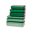 Caja de instrumentos de aluminio verde.