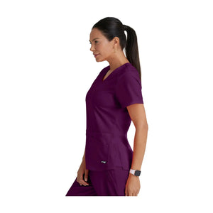 Aura - Túnica con cuello en V - Mujer - Grey's Anatomy Stretch Grey's Anatomy Basil Green / XL