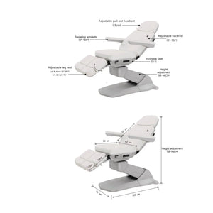 Fauteuil de pédicurie Électrique - 3 moteurs - Révêtement en PU - 2 coloris - Medial+ Weelko Naggura 