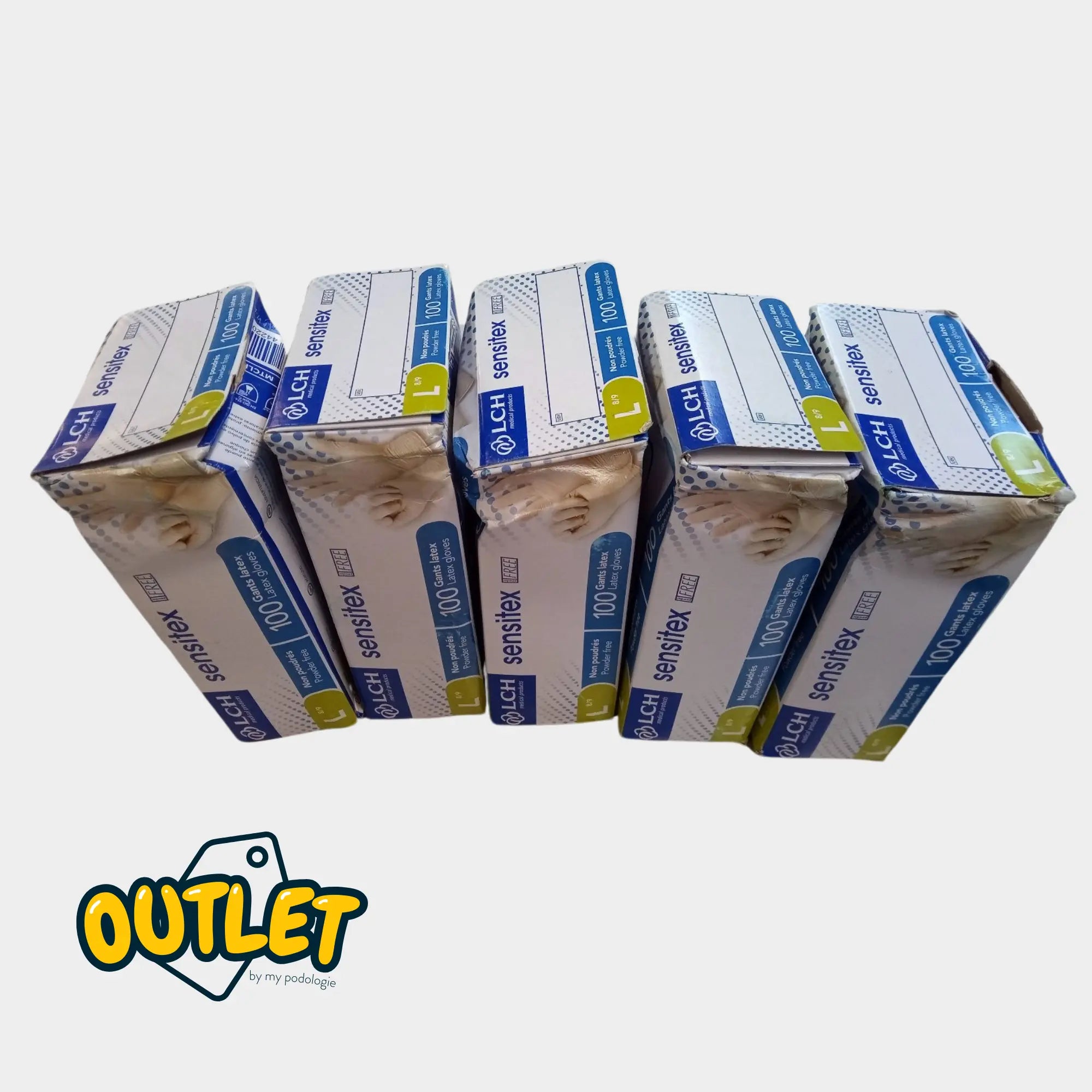 Gants d'examen - Latex - Sans poudre - Ambidextres - Boite de 100 - My Podologie // Défaut MP 