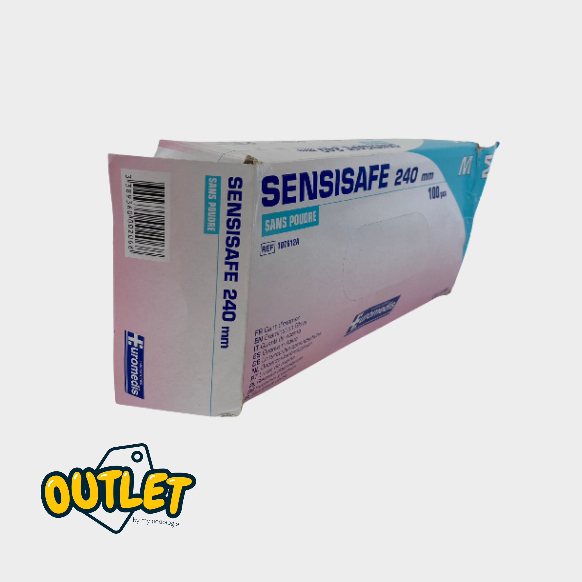Gants d'examen SENSISAFE - Sans latex - Sans poudre - Hypoallergénique  - Boite de 100 // Destockage Destockage 
